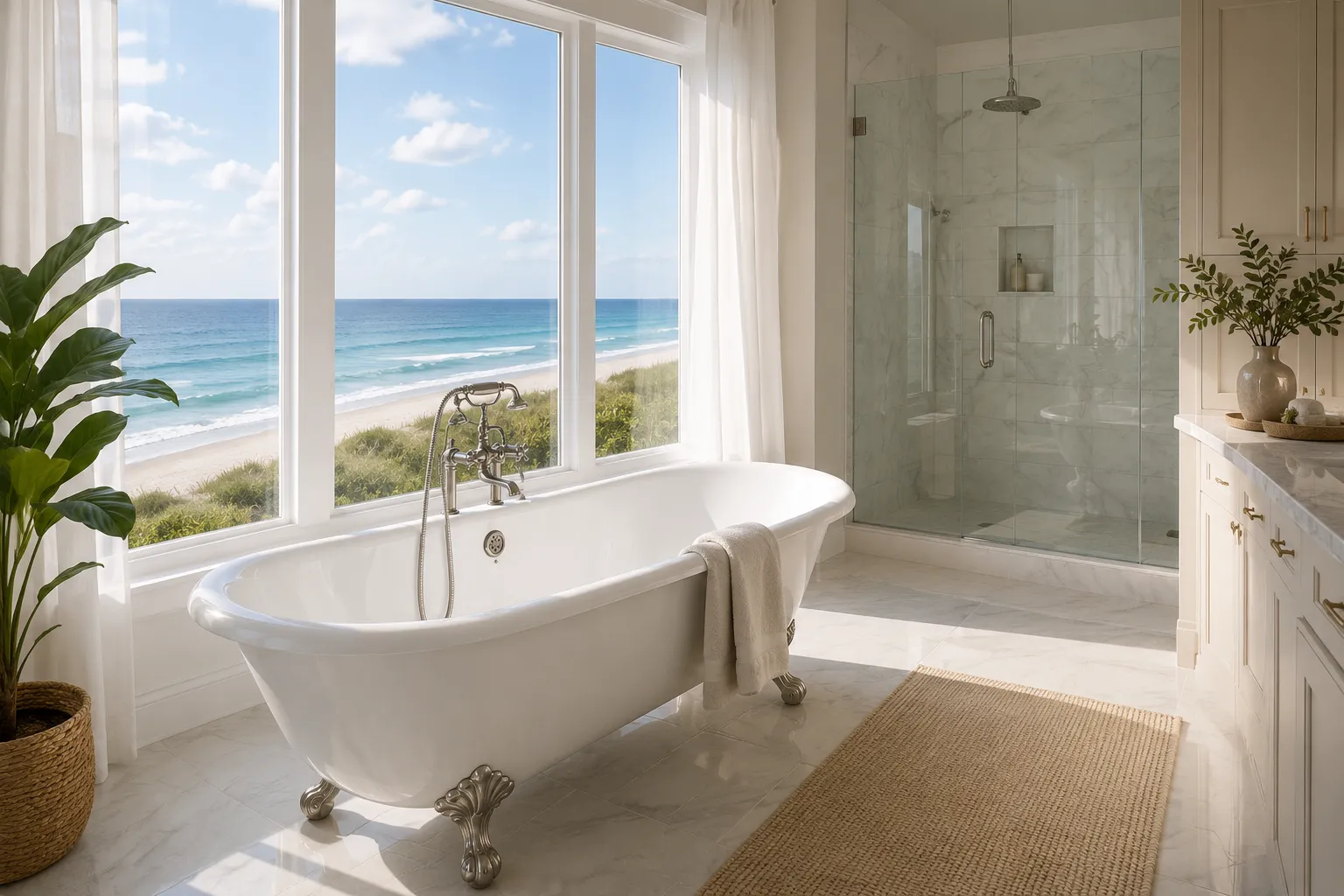 Refinished clawfoot bathtub by BathMasters Tub Refinishing on the Gulf Coast